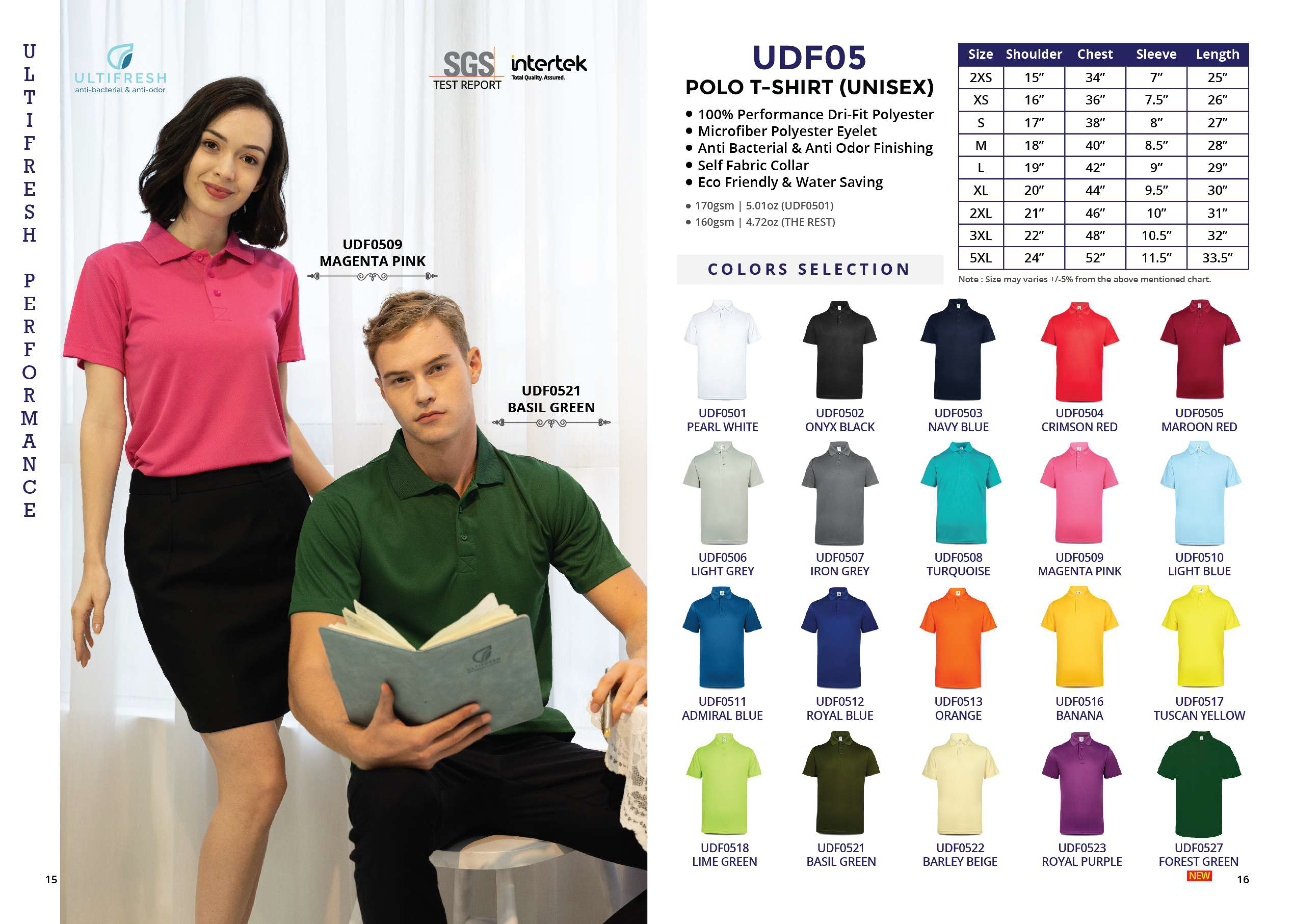 UDF05 Dri Fit Polo Anti Odor Dri Fit Eyelet Polo 2