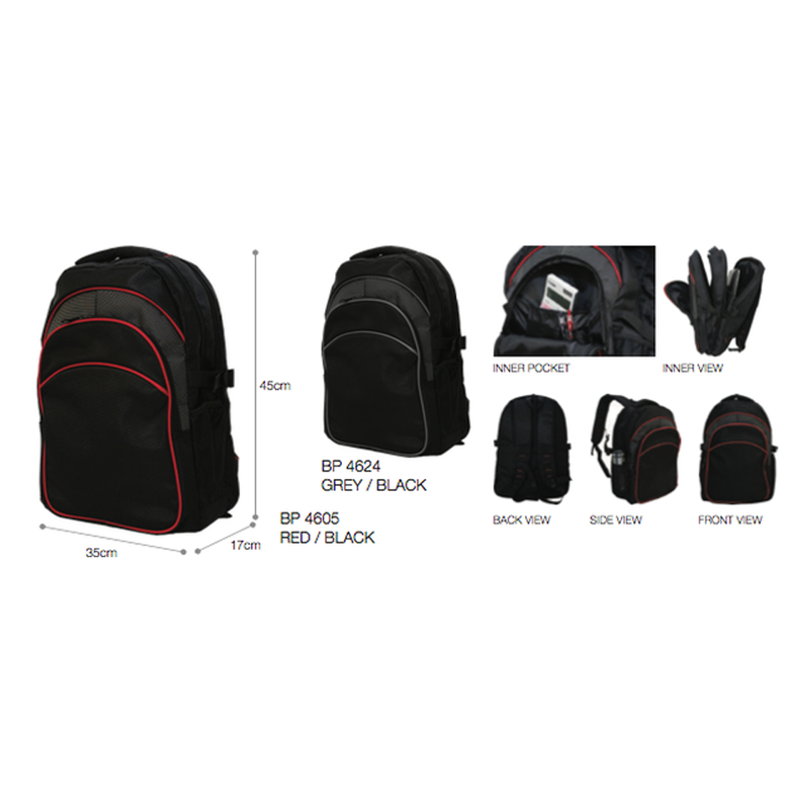 bp46 BP4605 / BP4625 (Red-Black/Grey-Black) Nylon 1680D 1